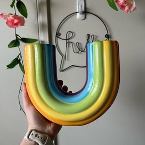 Vibrant U-Shaped Rainbow Ceramic Vase❤️🧡💛💚🩵💜
